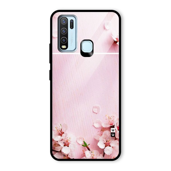 Blossom Frame Pink Glass Back Case for Vivo Y50