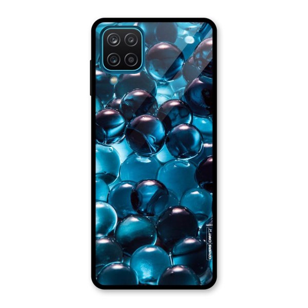 Blue Abstract Balls Glass Back Case for Galaxy A12