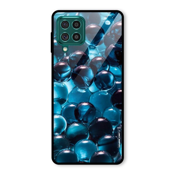 Blue Abstract Balls Glass Back Case for Galaxy F62