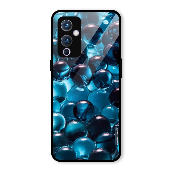 Blue Abstract Balls Glass Back Case for OnePlus 9