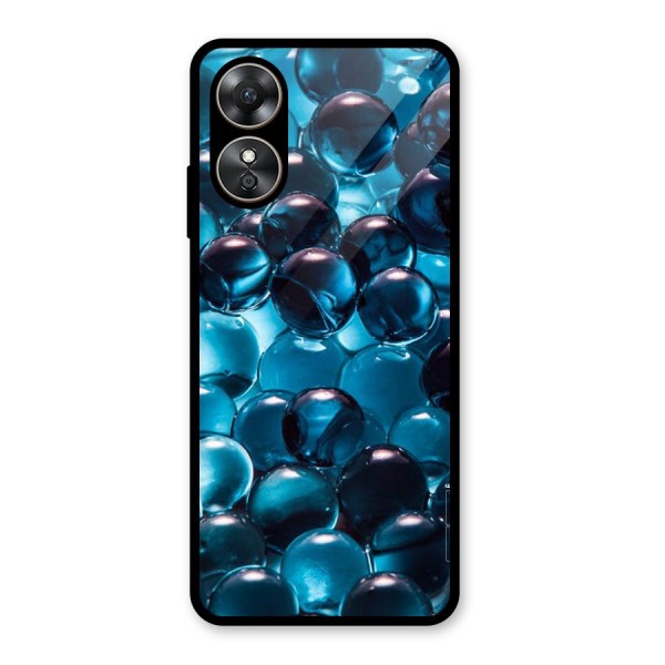 Blue Abstract Balls Glass Back Case for Oppo A17