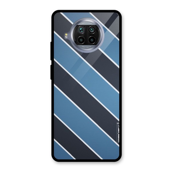 Blue Black Stripes Glass Back Case for Mi 10i