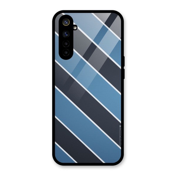 Blue Black Stripes Glass Back Case for Realme 6