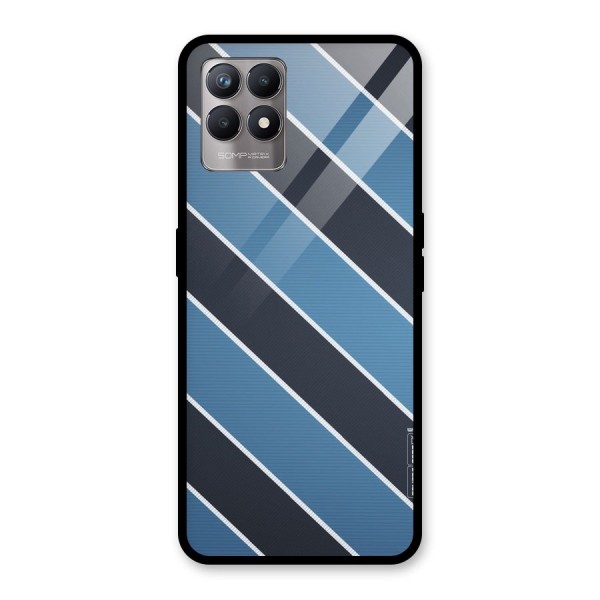 Blue Black Stripes Glass Back Case for Realme 8i