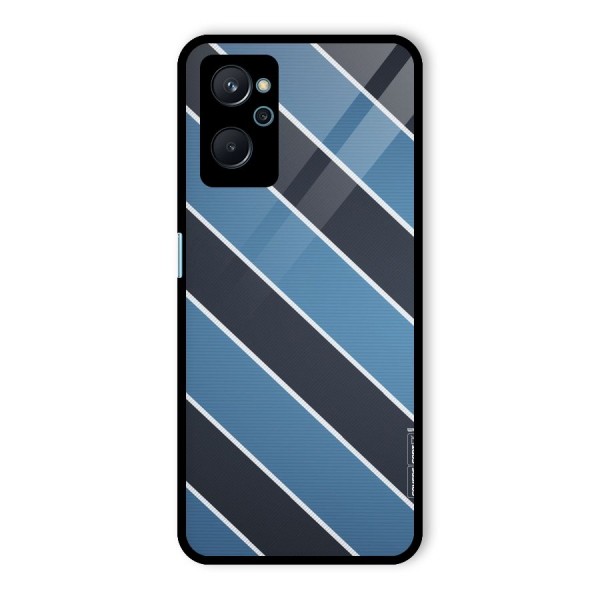 Blue Black Stripes Glass Back Case for Realme 9i