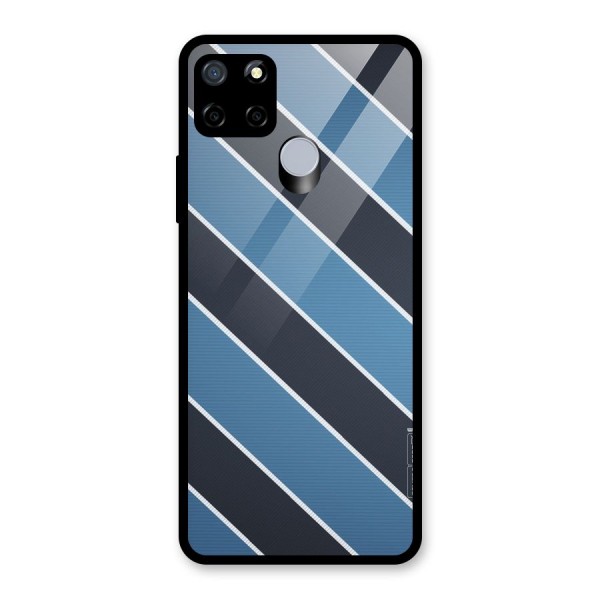 Blue Black Stripes Glass Back Case for Realme C12