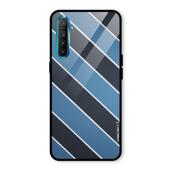 Blue Black Stripes Glass Back Case for Realme XT