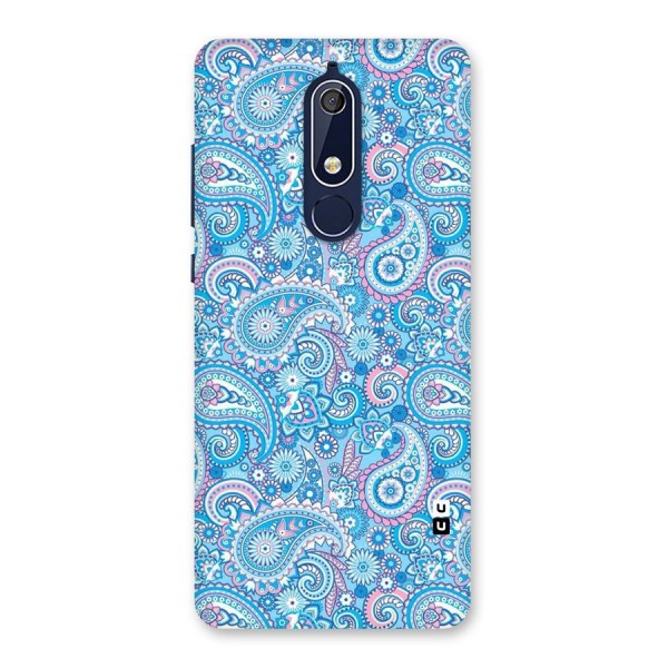 Blue Block Pattern Back Case for Nokia 5.1