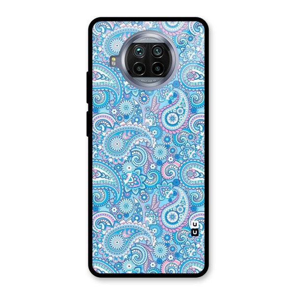 Blue Block Pattern Glass Back Case for Mi 10i