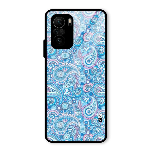 Blue Block Pattern Glass Back Case for Mi 11x