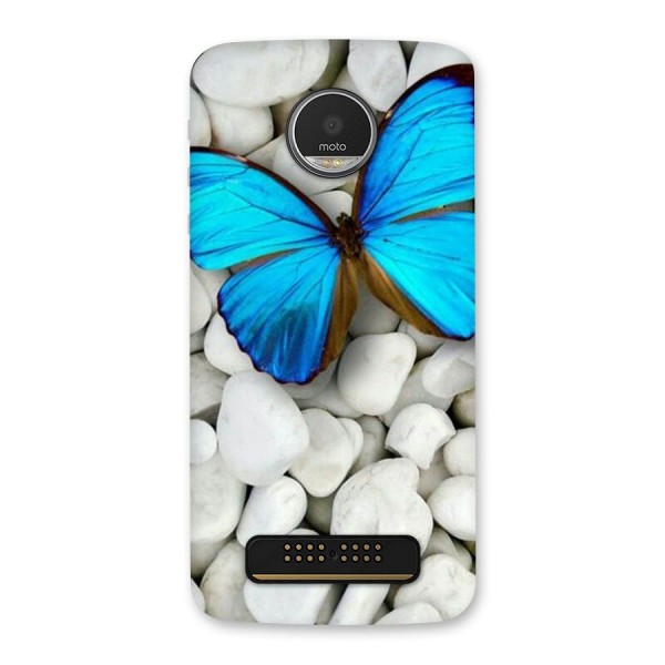 Blue Butterfly Back Case for Moto Z Play