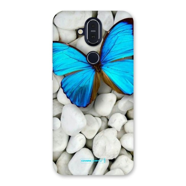 Blue Butterfly Back Case for Nokia 8.1