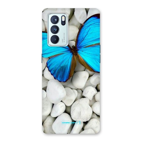 Blue Butterfly Back Case for Oppo Reno6 Pro 5G