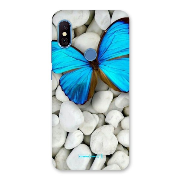 Blue Butterfly Back Case for Redmi Note 6 Pro