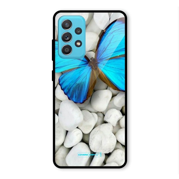 Blue Butterfly Glass Back Case for Galaxy A52