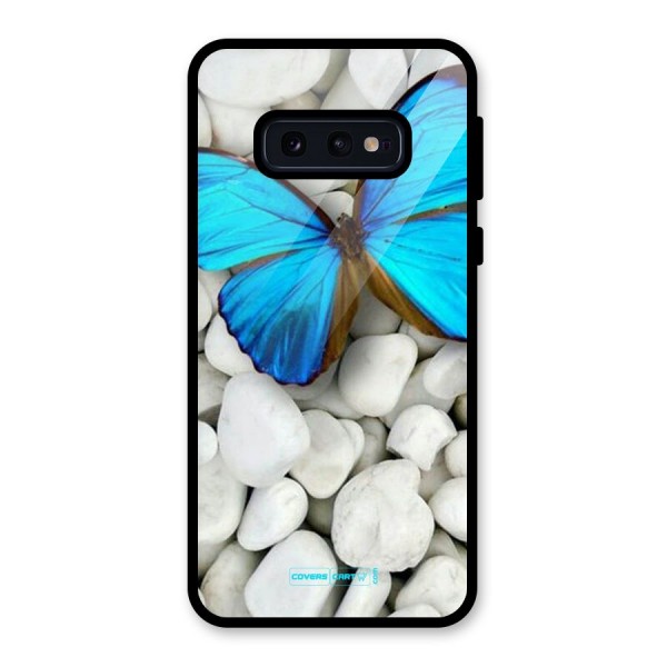 Blue Butterfly Glass Back Case for Galaxy S10e