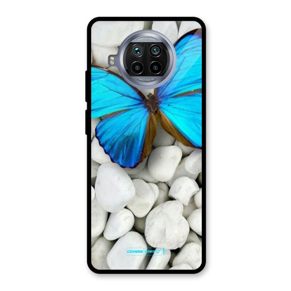 Blue Butterfly Glass Back Case for Mi 10i