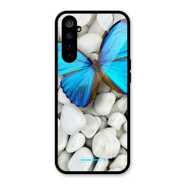 Blue Butterfly Glass Back Case for Realme 6