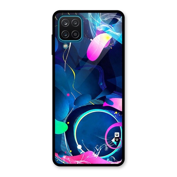 Blue Circle Flow Glass Back Case for Galaxy A12