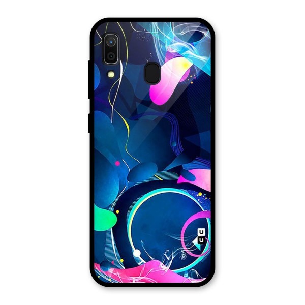 Blue Circle Flow Glass Back Case for Galaxy A30