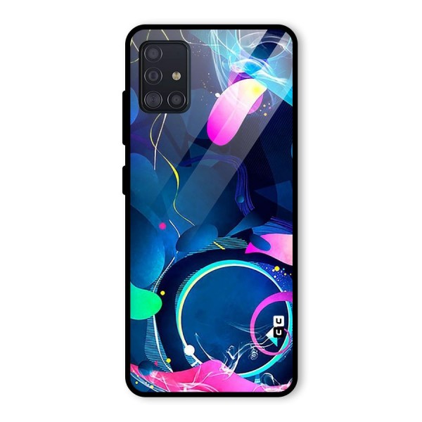 Blue Circle Flow Glass Back Case for Galaxy A51