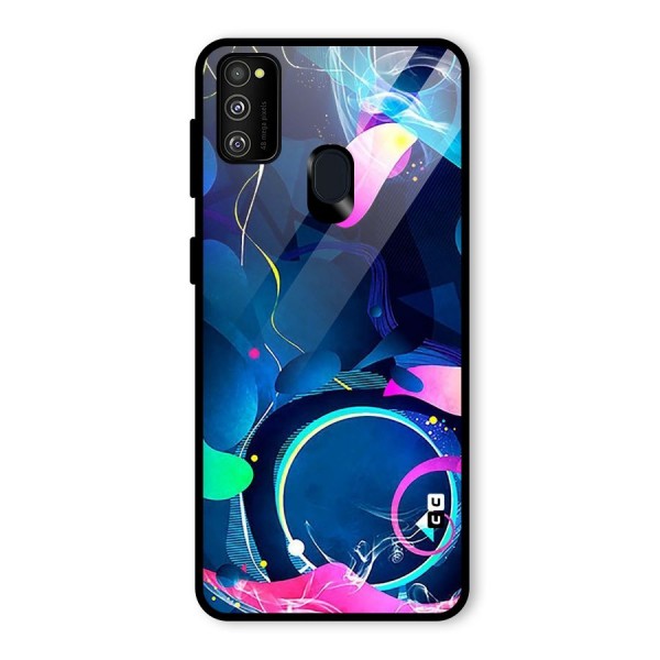 Blue Circle Flow Glass Back Case for Galaxy M21