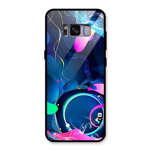 Blue Circle Flow Glass Back Case for Galaxy S8