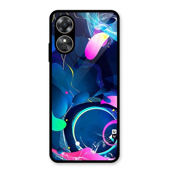 Blue Circle Flow Glass Back Case for Oppo A17