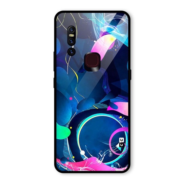 Blue Circle Flow Glass Back Case for Vivo V15