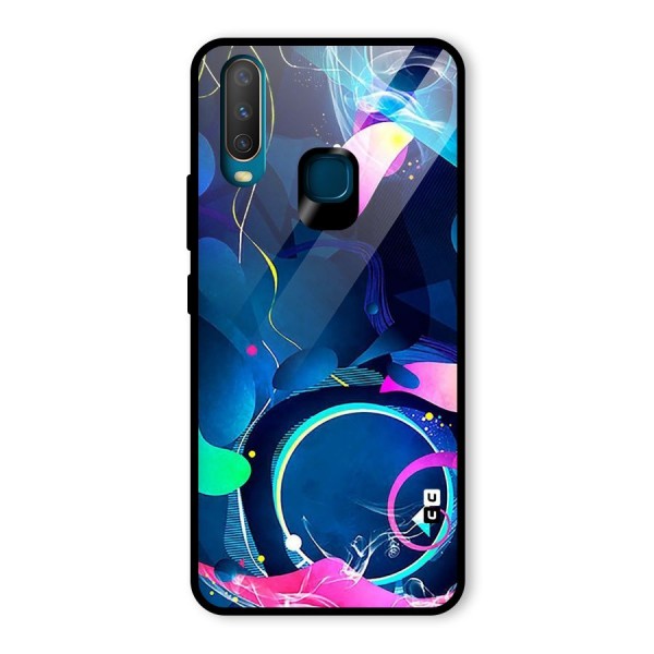 Blue Circle Flow Glass Back Case for Vivo Y12