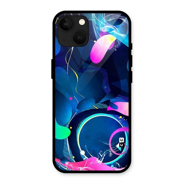 Blue Circle Flow Glass Back Case for iPhone 13