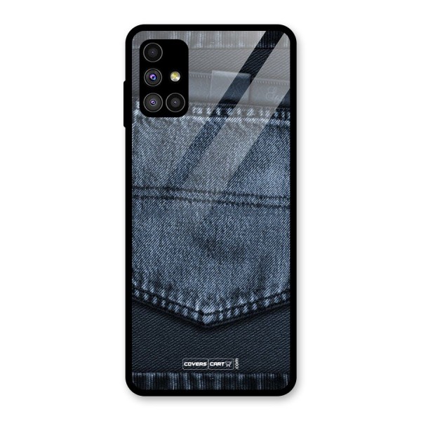 Blue Denim Glass Back Case for Galaxy M51