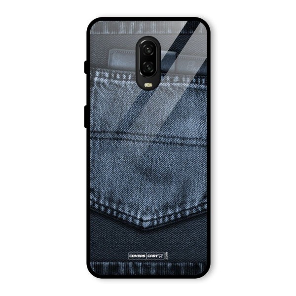 Blue Denim Glass Back Case for OnePlus 6T