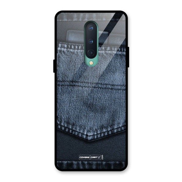 Blue Denim Glass Back Case for OnePlus 8