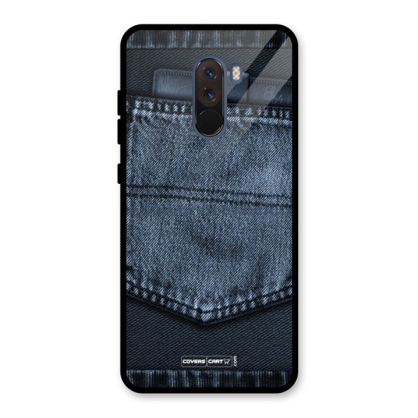 Blue Denim Glass Back Case for Poco F1