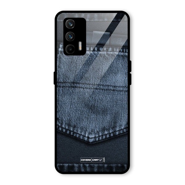 Blue Denim Glass Back Case for Realme X7 Max