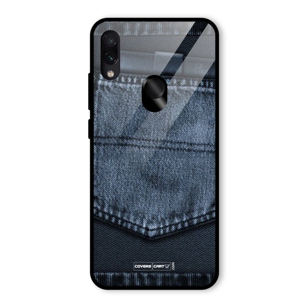 Blue Denim Glass Back Case for Redmi Note 7