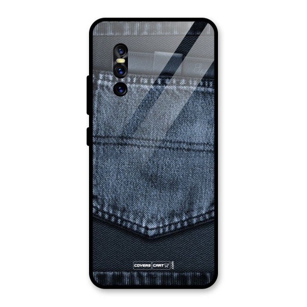 Blue Denim Glass Back Case for Vivo V15 Pro