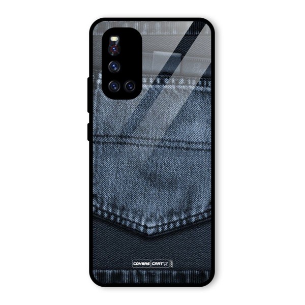 Blue Denim Glass Back Case for Vivo V19