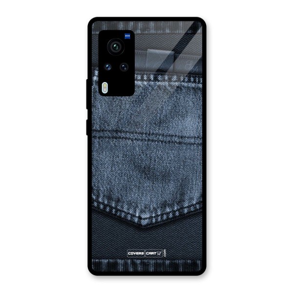 Blue Denim Glass Back Case for Vivo X60 Pro