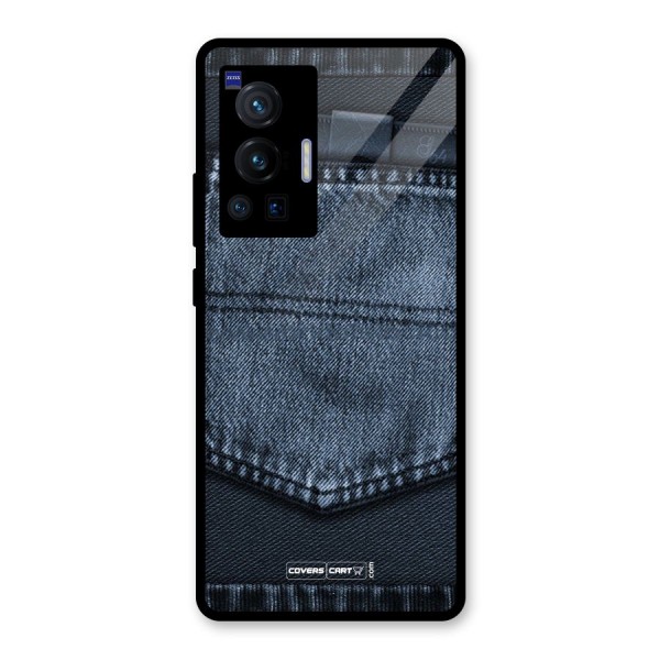 Blue Denim Glass Back Case for Vivo X70 Pro