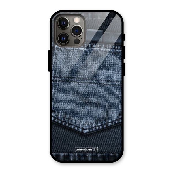 Blue Denim Glass Back Case for iPhone 12 Pro