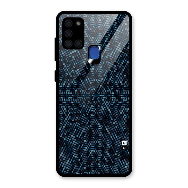 Blue Disco Lights Glass Back Case for Galaxy A21s