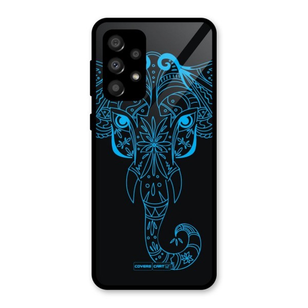 Blue Elephant Ethnic Glass Back Case for Galaxy A32