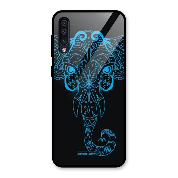 Blue Elephant Ethnic Glass Back Case for Galaxy A50s