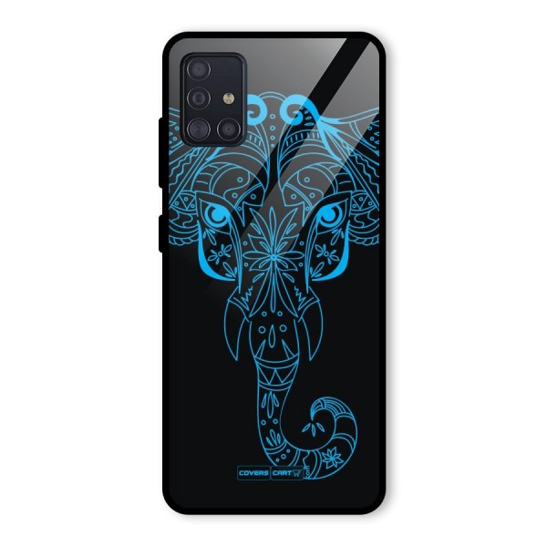 Blue Elephant Ethnic Glass Back Case for Galaxy A51