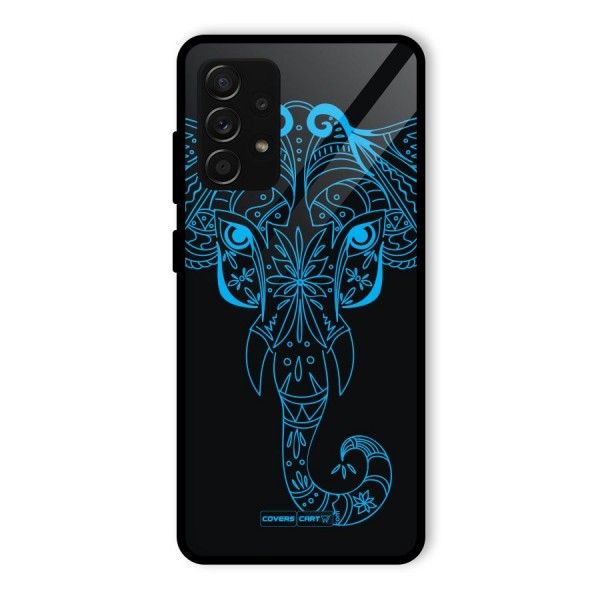Blue Elephant Ethnic Glass Back Case for Galaxy A53 5G