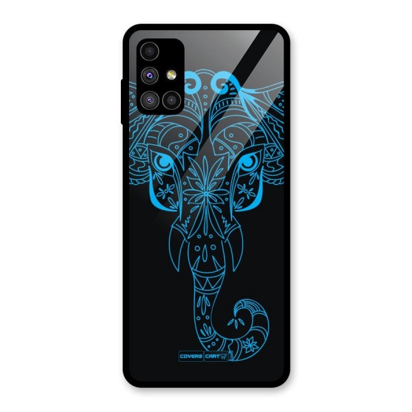 Blue Elephant Ethnic Glass Back Case for Galaxy M51