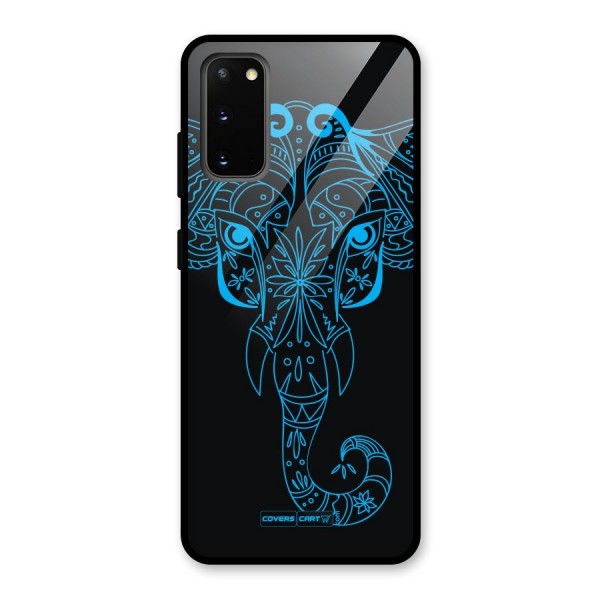 Blue Elephant Ethnic Glass Back Case for Galaxy S20