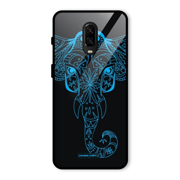 Blue Elephant Ethnic Glass Back Case for OnePlus 6T